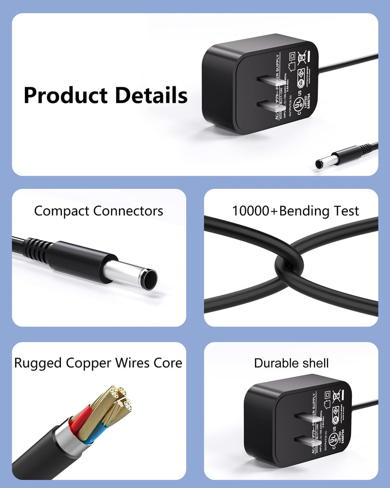 DC 9V for Casio Keyboard Power Cord compatible with Casio Keyboard AD-5 AD-5MU AD-5MR CTK-2100 CTK-800 CTK-700 CTK-710 CTK-720 LK-220 CTK-480 CTK-650 SK-200 WK-110 WK-200 LK-43 LK-100 (5.9Ft Long)