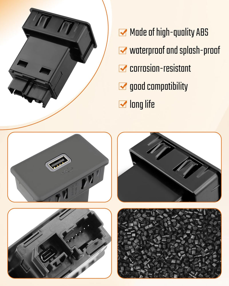 ANODZU 13524653 USB Charging Port AUX Replacement Fit for Chevrolet Silverado 1500 2500HD 3500HD Tahoe Suburban, Fit for GMC Sierra 1500 2500HD 3500HD Yukon XL 2019-2024 C: 13524653
