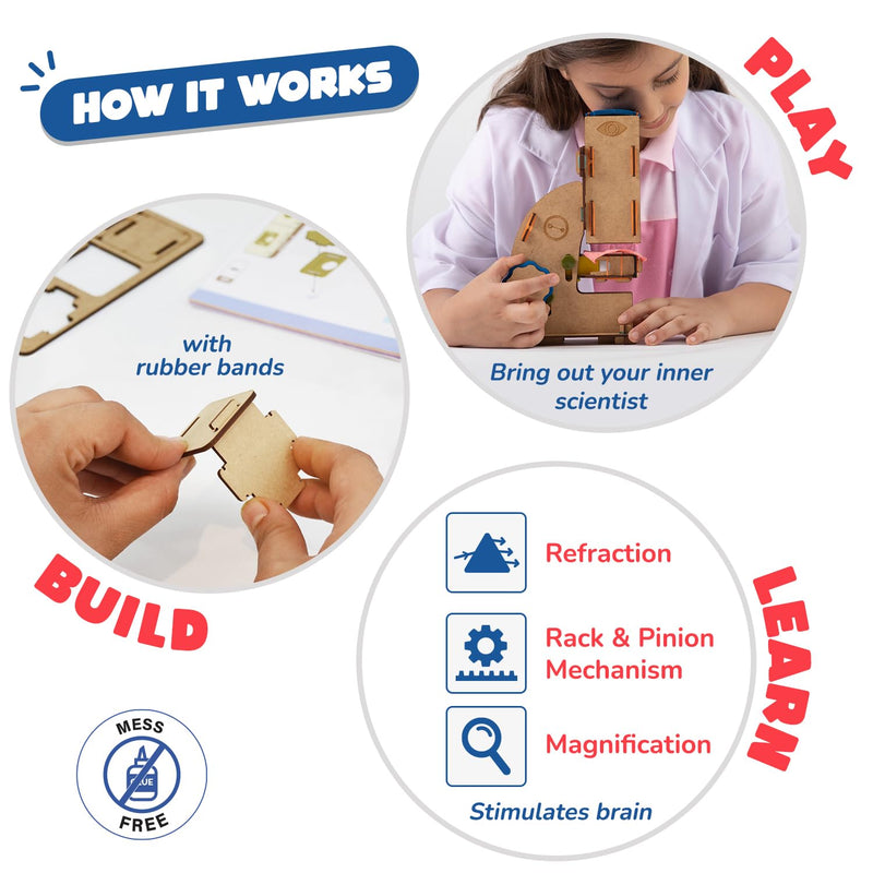 [AUSTRALIA] - Smartivity Microscope 100x Zoom STEM Toy for Kids Age 8 to 14 Years Old | Cool Birthday Gifts Ideas for Boys & Girls | DIY Science Toys for 8,9,10,11,12,13,14 Years I Wooden Engineering Game 100x Microscope 
