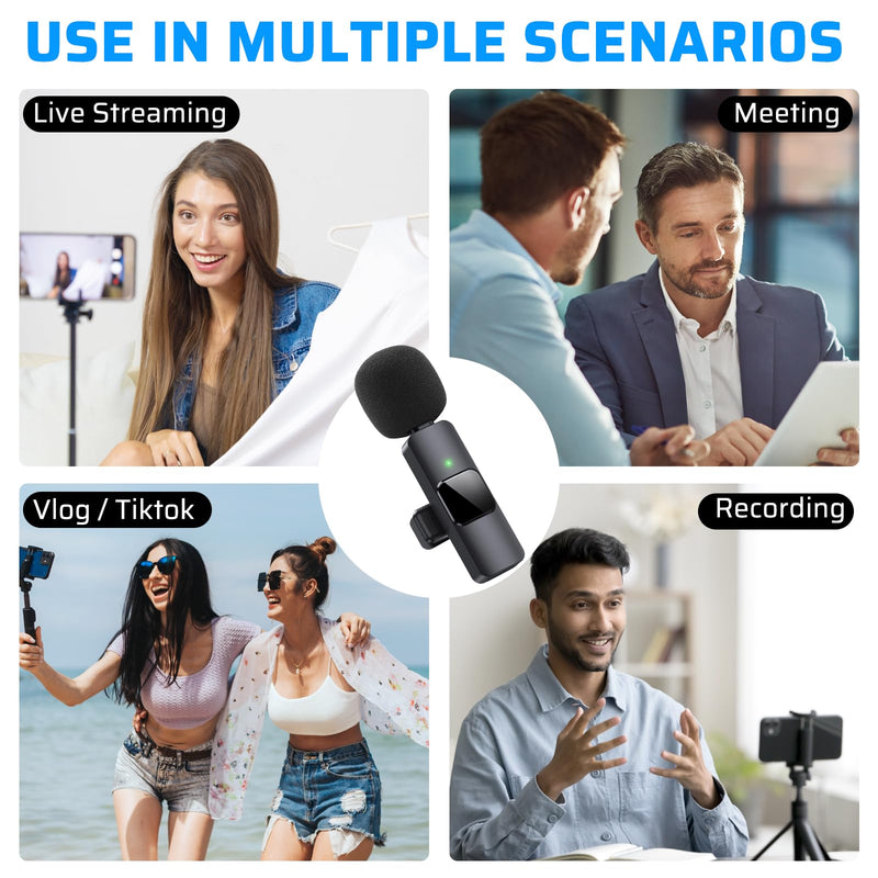 [AUSTRALIA] - Dual Wireless Lavalier Microphone for iPhone, iPad - Perfect for Video Conferencing, Recording, and Live Streaming 