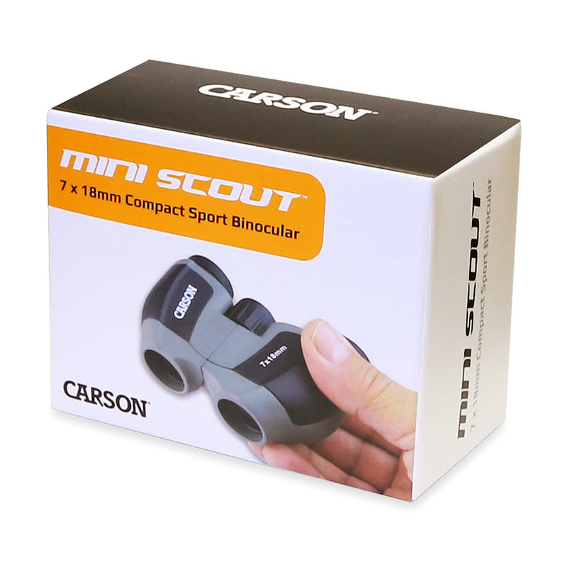 Carson MiniScout 7x18mm Ultra Compact Porro Prism Binoculars (JD-718), 1.5 H x 3.5 L x 2.75 W