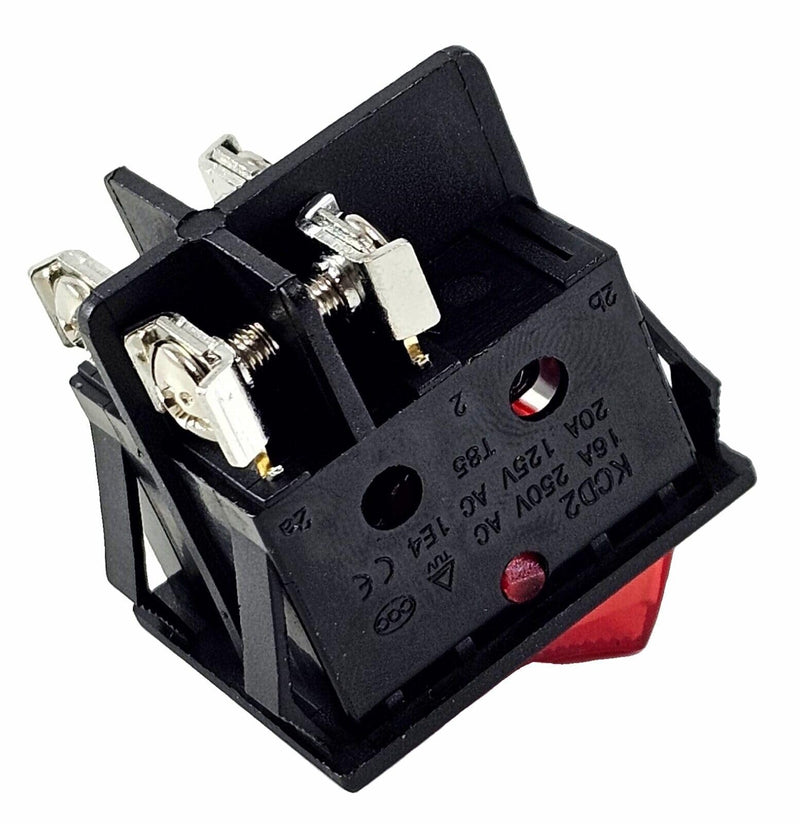 Rocker Switch Red with Screw Connection Device Switch 2-Pin (4pin) 16A 250~ Illuminated LED