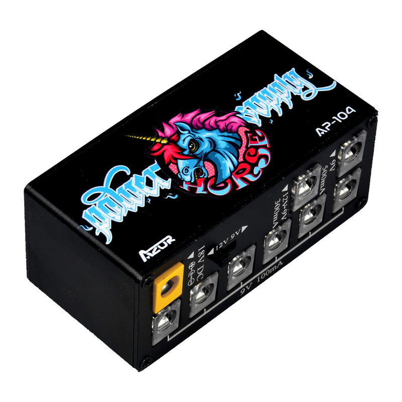 AZOR AP-104 Pedal Power Supply 8 DC Outputs Mini Pedal Board Power Supply with Switchable Voltage for 9V/12V Effect Pedal Power Supply