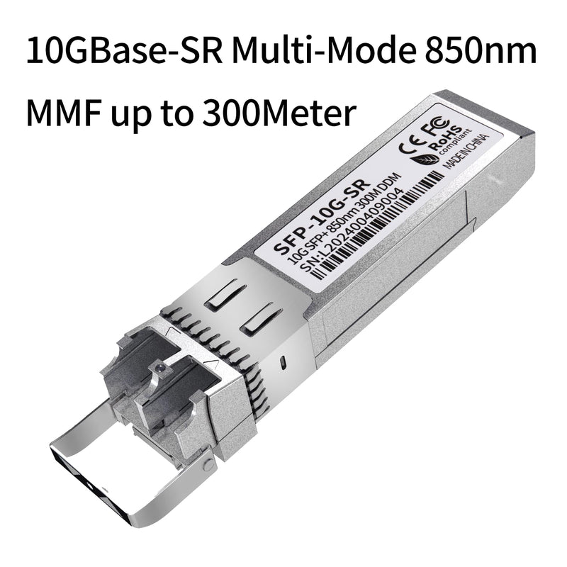 2Pack 10G SFP+ LC Module, 10GBase-SR Multi-Mode Ethernet Transceiver, 850nm MMF up to 400m – Compatible with Cisco, Meraki, Ubiquiti, Mikrotik, Netgear, HPE, TP-Link, Aruba and More 2PCS 10G SFP to LC Multi-Mode
