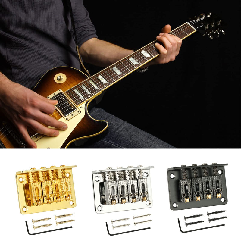 [AUSTRALIA] - MEELYHOMEZQA 4 String Cigar Box Guitar Bridge, Electric Guitar Bridge Tailpiece Top Load Fixed Hardtail Saddle Cigar Box Guitar Parts, Silver 