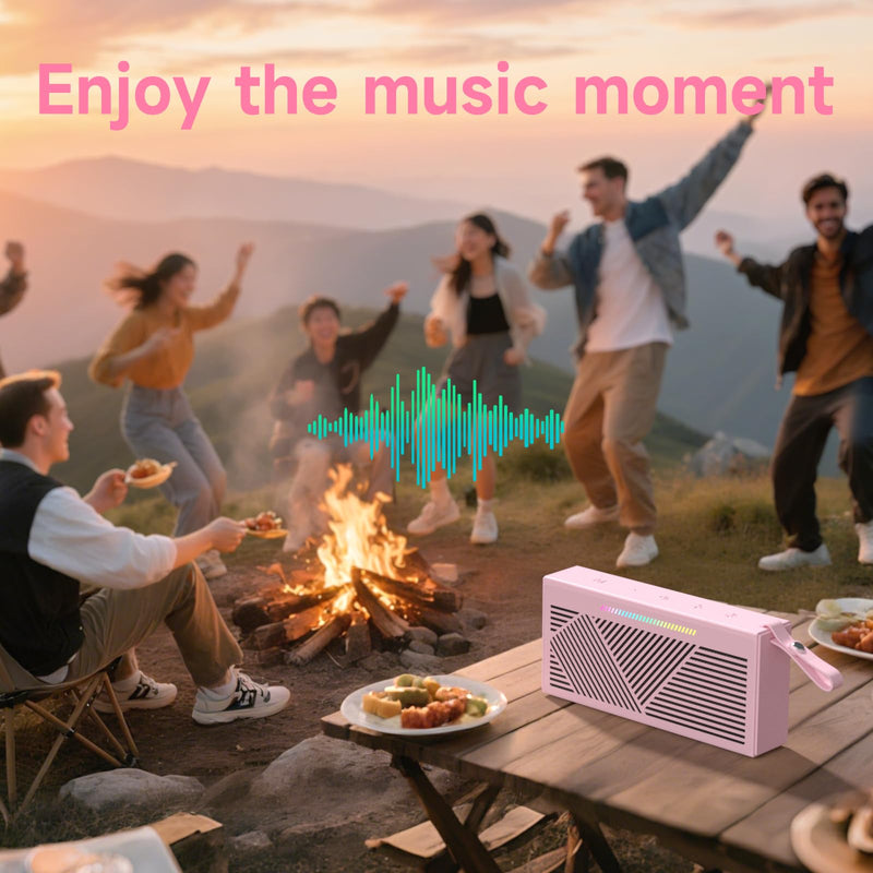 [AUSTRALIA] - HOTTABLET Bluetooth Speaker Wireless Portable IPX5 Waterproof for Home Party Outdoor Beach, Pink 