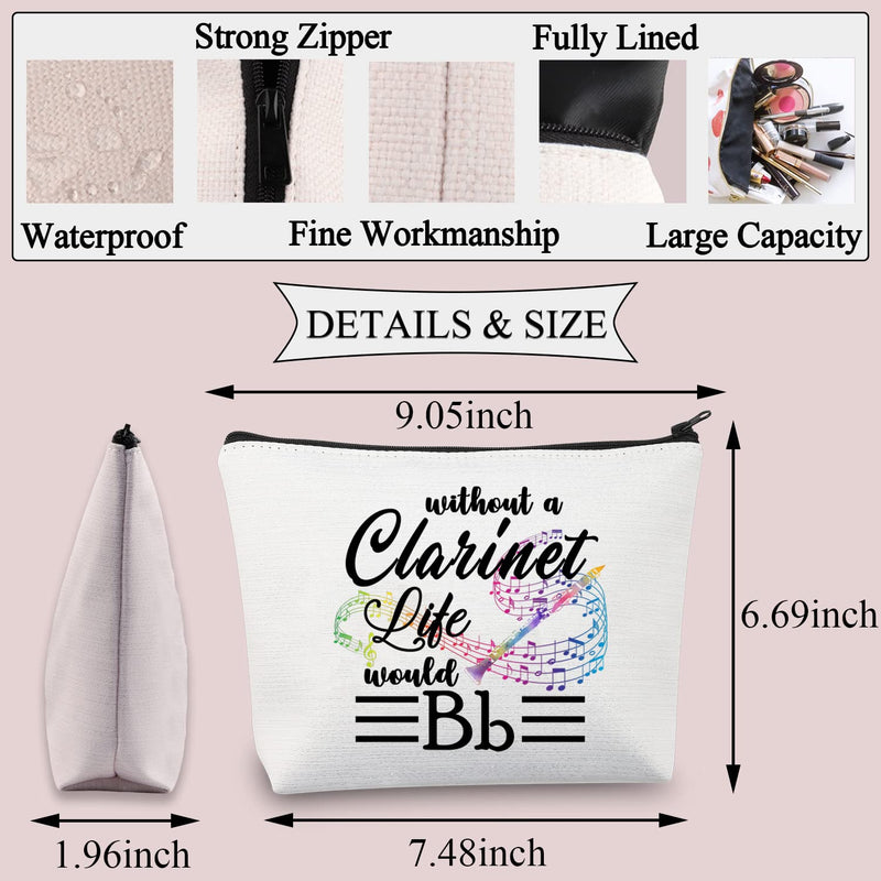 BDPWSS Clarinet Gift Clarinet Player Gift Clarinet Lover Gift Without A Clarinet Life Would Bb Makeup Bag Clarinet Teacher Gift (My Clarinet Life) My Clarinet Life