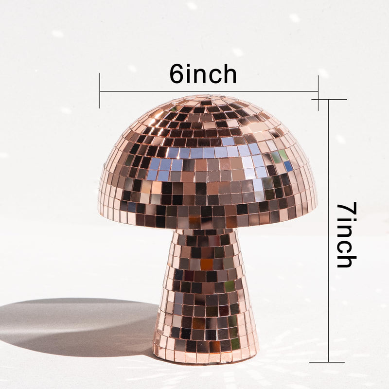 [AUSTRALIA] - 7 Inch Rose gold Mushroom Disco Ball, Mushroom Disco Ball Reflective Mirror Ball for Wedding Party Room Bar Decor 7inch 