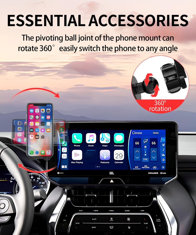 Car Phone Holder for Toyota Venza 2021 2022 2023 2024 Accessories 12.3 Inch Screen Fixed Clip Cell Phone Mount Hands-Free 360 Degree Rotation
