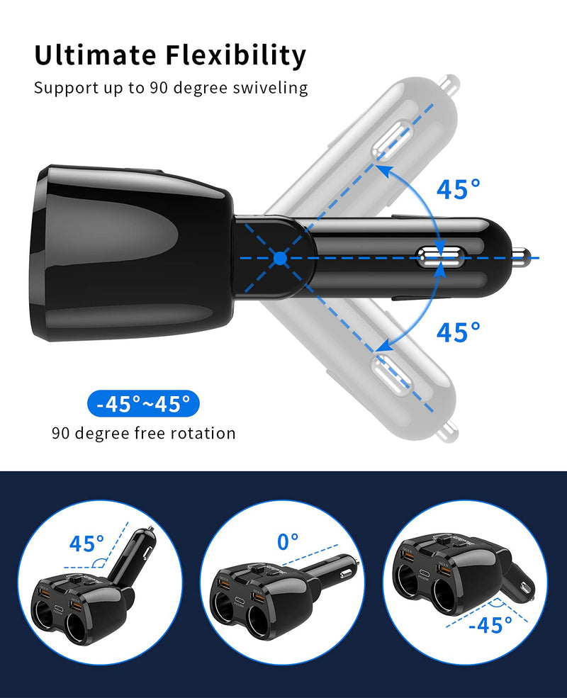 Bundle 180W 2-Socket Cigarette Lighter Adapter & MagSafe Car Cup Holder Phone Mount