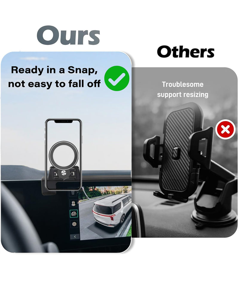 Car Phone Holder for 2025 2026 Kia Carnival/Carnival EV Accessories | 12.3-in Screen Clip-On 360° Rotatable MagSafe Magnetic Cell Phone Mount, 3D Fit Navigation Cradle, Will Not Block Air Vents fit for 2025 2026 Kia Carnival(12.3 Inch Screen)