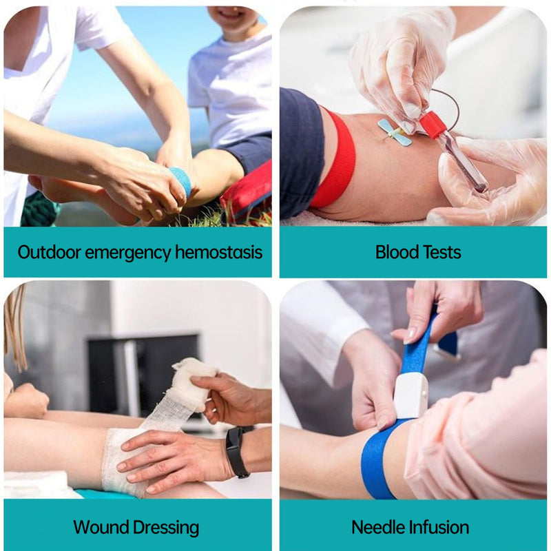 Smavles 6 x Vein Storms, Medical Nurse Tourniquet Buckle, Tourniquet Bands, Vein Congestion Tube, Dust Band, Blood Collection and Wound Care Used (Mixed Colour)