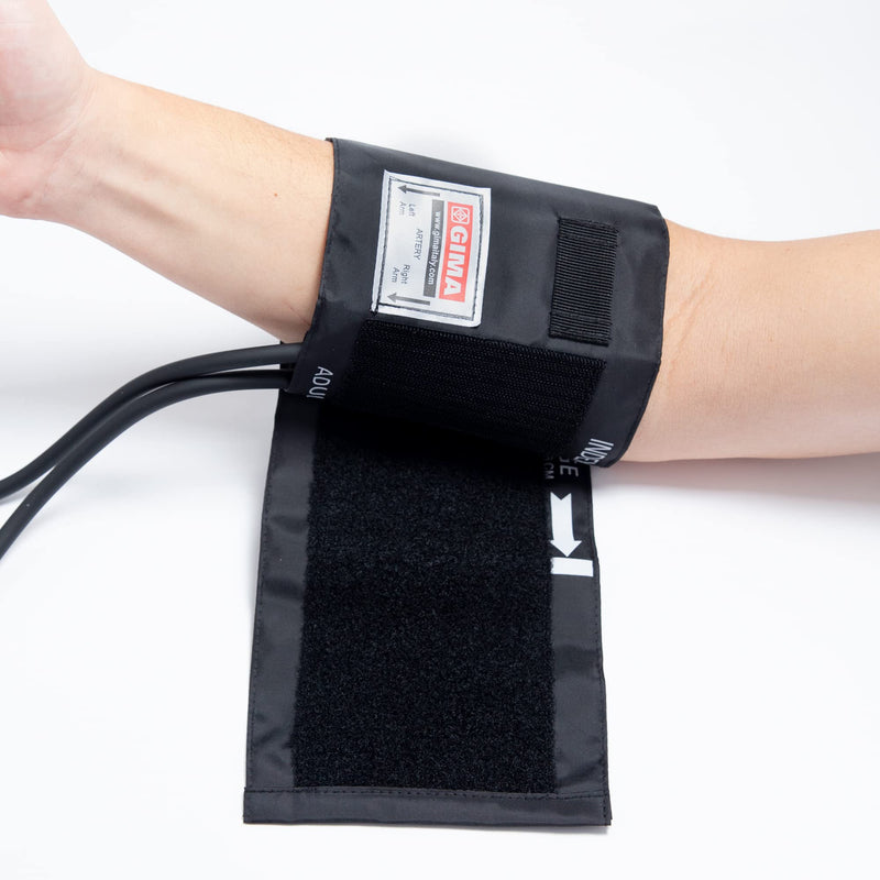 GIMA YTON Classic Aneroid Sphygmomanometer with Stethoscope, Nylon Strap with Velcro Fastening, Latex Free, Manual Adjustment, Bulb with Chrome Valve