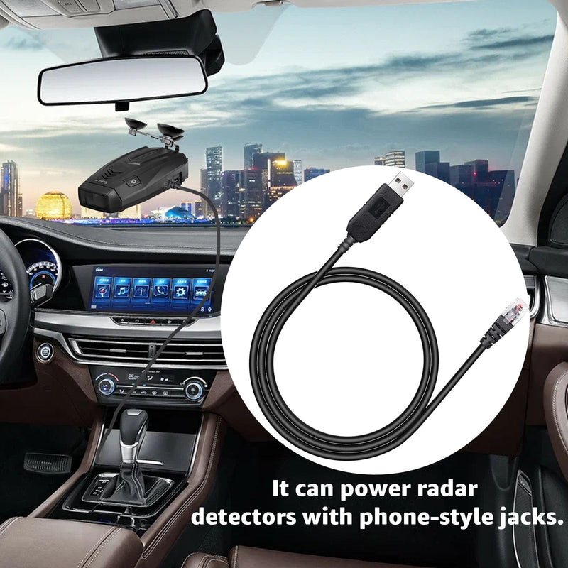 3.3Ft Radar Detector Cable - USB to RJ11 Plug Cable for Escort Radenso XP Uniden Beltronics Cobra Whistler - Premium Replacement Power Cord for Radar Detectors - Durable USB to RJ11 Connection 3.3ft