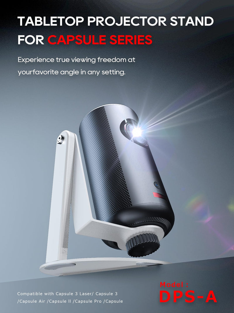 Projector Stand for Nebula Capsule Series & XGIMI Halo+(New) Works with Capsule 3/Air/Pro, Mini Projectors | Ceiling & Wall Projection, Height Adjustable, 360° Rotation | 1/4-Inch Screw(A-White) X-White
