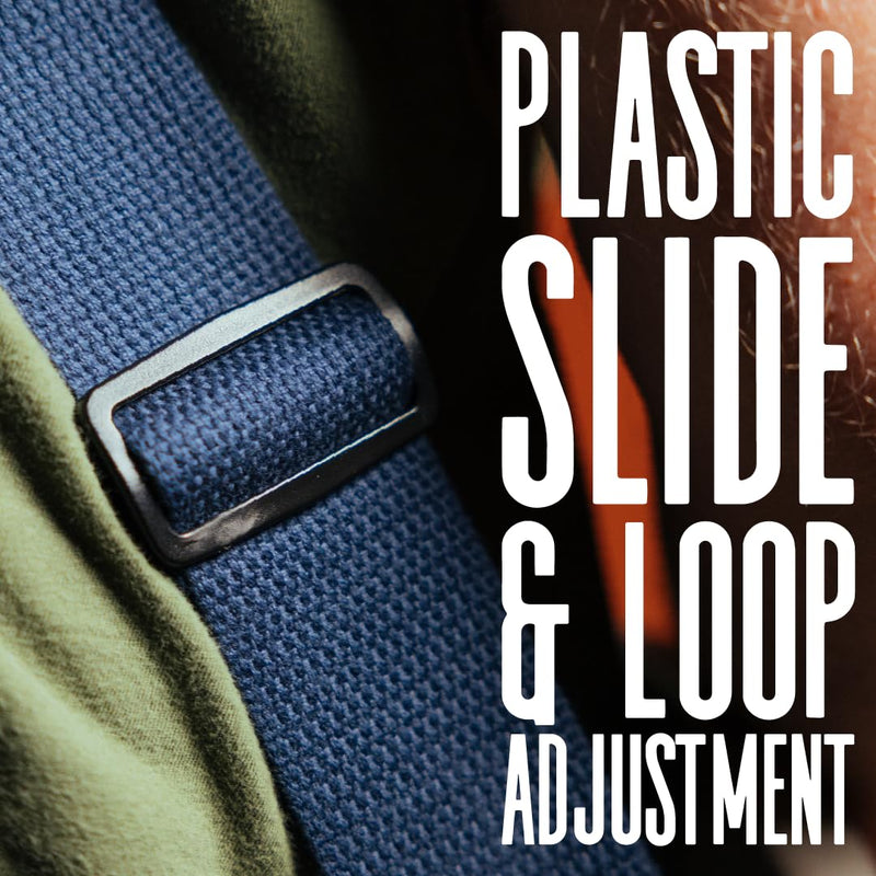 Levy's Leathers MC8-TAN 2" cotton guitar strap with suede ends and tri-glide adjustment. Adjustable to 58"; Tan 0