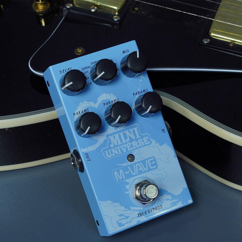 M-VAVE Mini Universe Guitar Pedal Reverb Innovation Unique Sound 9 Reverb Effects Pedals Pure Digital Dual Power True Bypass
