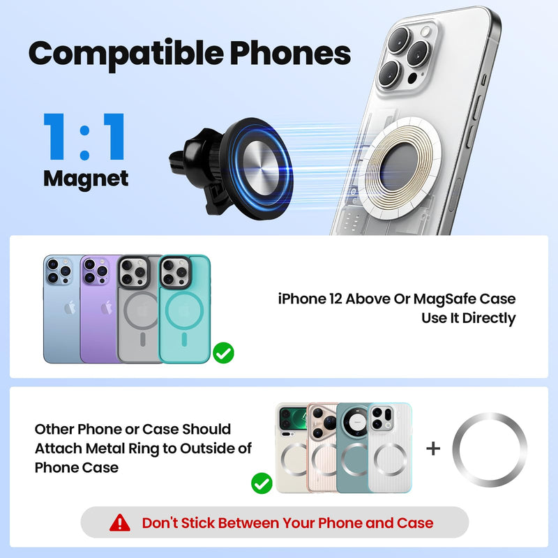 Karltys Upgraded Magnetic Phone Holder for Toyota RAV4 2019-2025 Accessories, 7/8-inch Screen Magnetic Phone Mount for Toyota RAV4 RAV4 2019-2025 7/8" Car Magnetic Screen Phone Holder