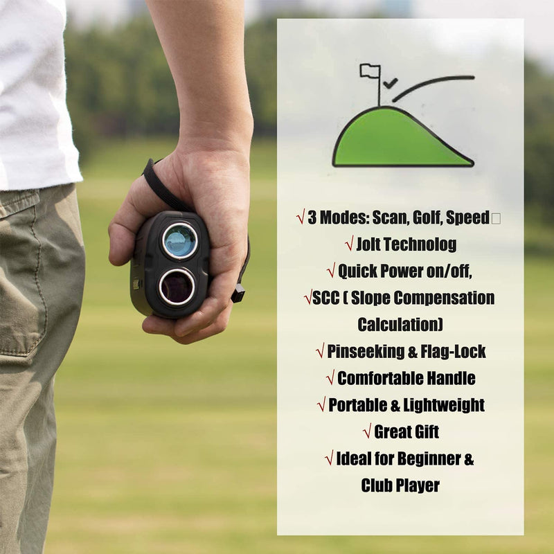 [AUSTRALIA] - Gogogo Sport Vpro GS03 Laser Golf/Hunting Rangefinder, 1000/1200 Yards Laser Range Finder with 6X Magnification Ultra-Clear View, Lightweight, Slope, Pin-Seeker & Flag-Lock & Vibration 