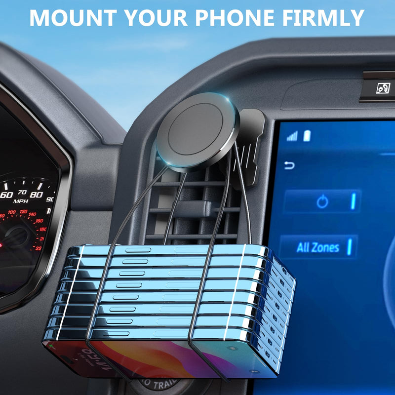 Surfcabin CNC Magnetic Car Vent Phone Mount for 2021-2026 Ford F150 | 2021-2026 Super Duty F250 F350 F450, Full Metal Bracket, No Shake, No Block Airflow, Fits iPhone & Android, Easy Install Without Metal Arm