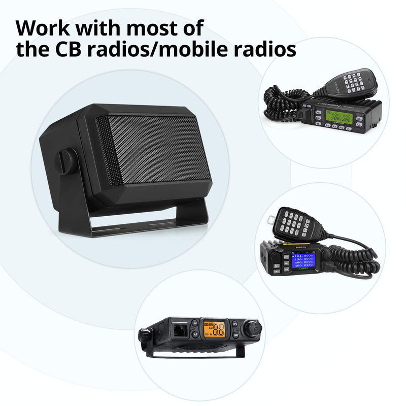 [AUSTRALIA] - Radioddity Mini External Speaker for Mobile Radio Car Transceiver, 5W Universal Portable, 71" Power Cable, 4 x 4, Compatible CB-27 Pro DB20-G Icom ID-5100 Yaesu FT-891 Midland MXT115 