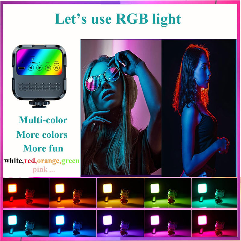 for iPhone Vlogging Kit, Vlogging Kit for Andriod Phone with Two Tripods RGB Light Lavalier Microphone Remote for YouTube Tiktok Content Creator (Total Height 20 in to 50 in) Total Height 20 IN to 50 IN