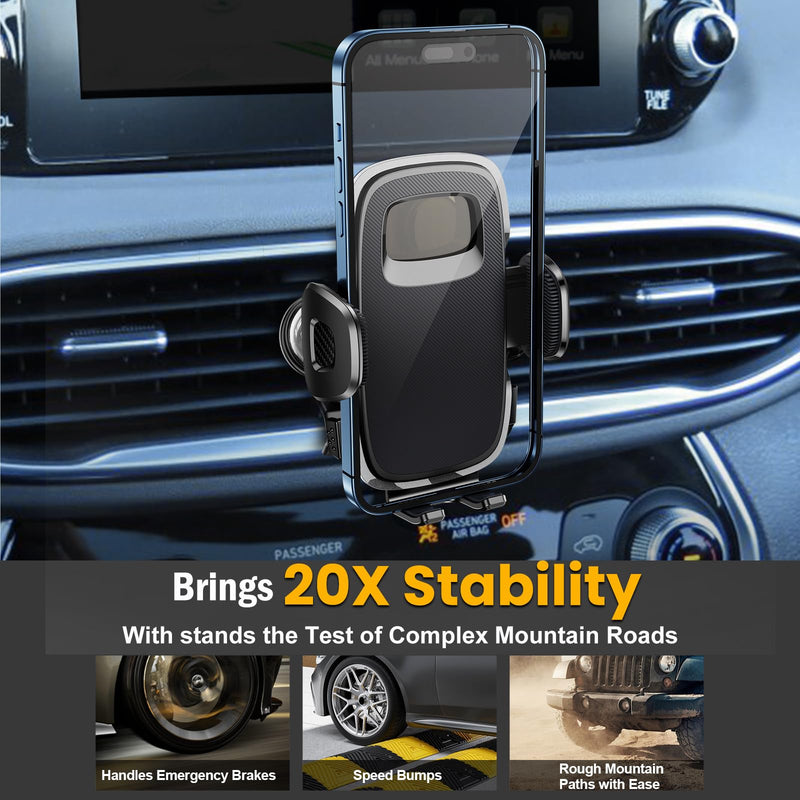 ELOHEI Custom Fit Car Phone Mount Compatible with Hyundai Santa Fe | Phone Holder Compatible with Hyundai Santa Fe 2019 2020 2021 2022 2023 and Santa Fe Hybrid 2021-2023 Car Accessories Black