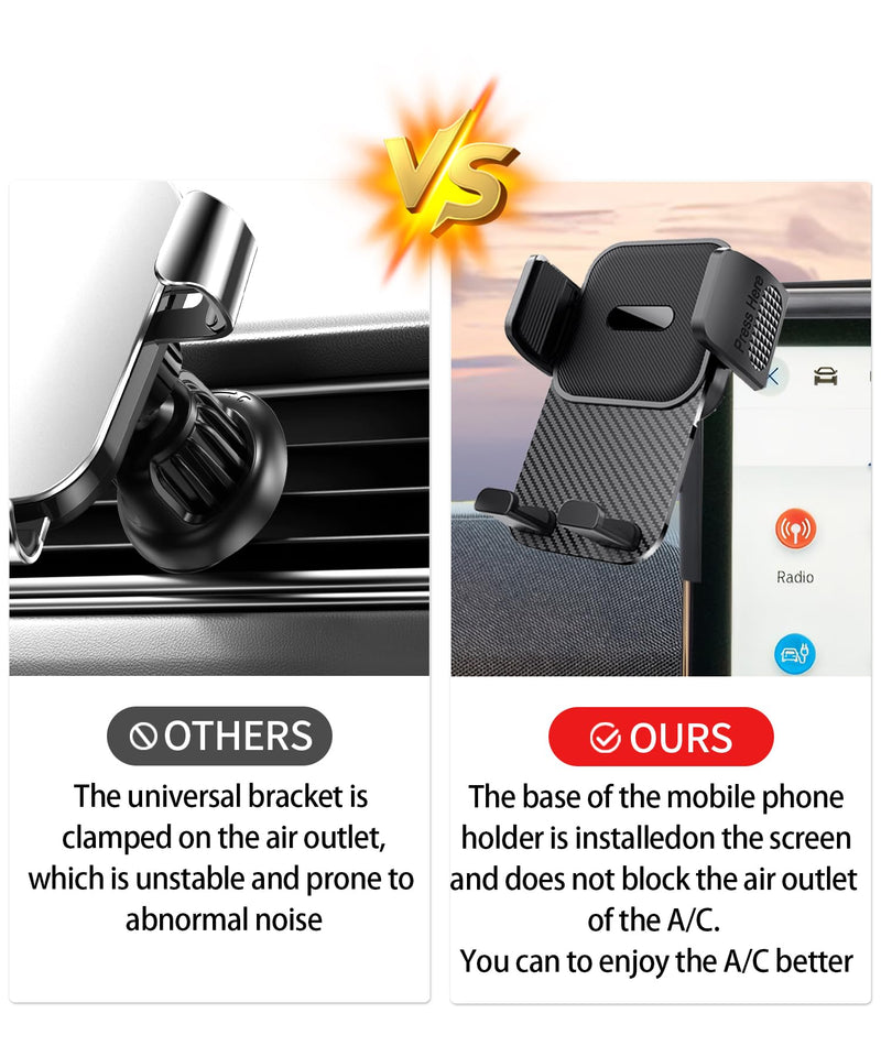 Car Phone Holder for 2021-2025 Ford Mustang Mach-E Accessories 15.5 Inch Screen Fixed Clip Adjustable 360 Degree Rotation Cell Phone Mount Hands Free Clamp Cradle