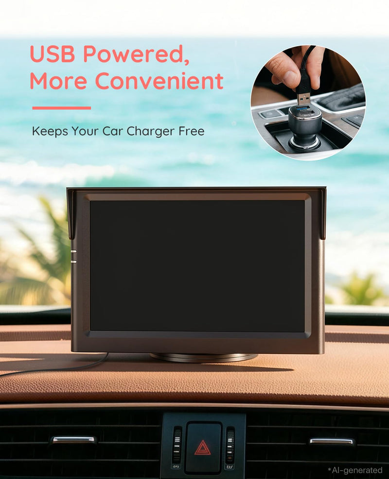 LUCKVIEW BM1 Baby Car Camera, 5" 1080P Baby Car Monitor | Auto IR Night Vision, 3X Zoom & 360° Rotation, Easy No-Tool Installation, Real-Time Rear Seat View for Safe Driving USB Power Cable