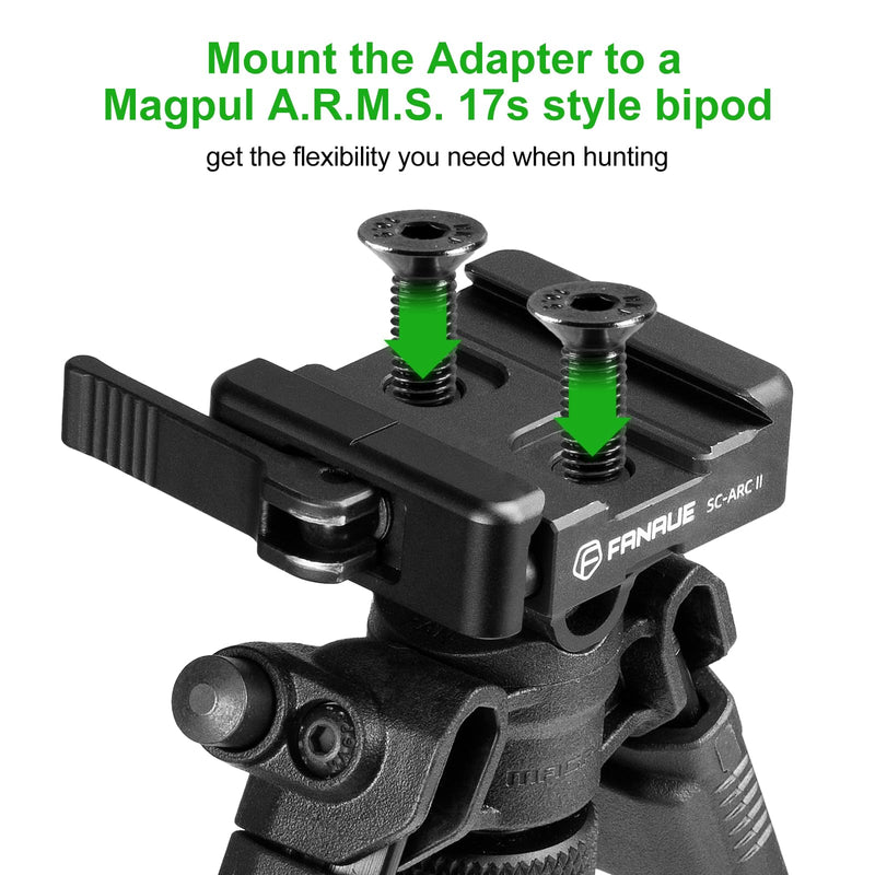 FANAUE ARCA-Swiss Bipod Adapter, ARCA-Swiss Quick Release, Arca Tripod Mount for Fanaue Tripod Heads
