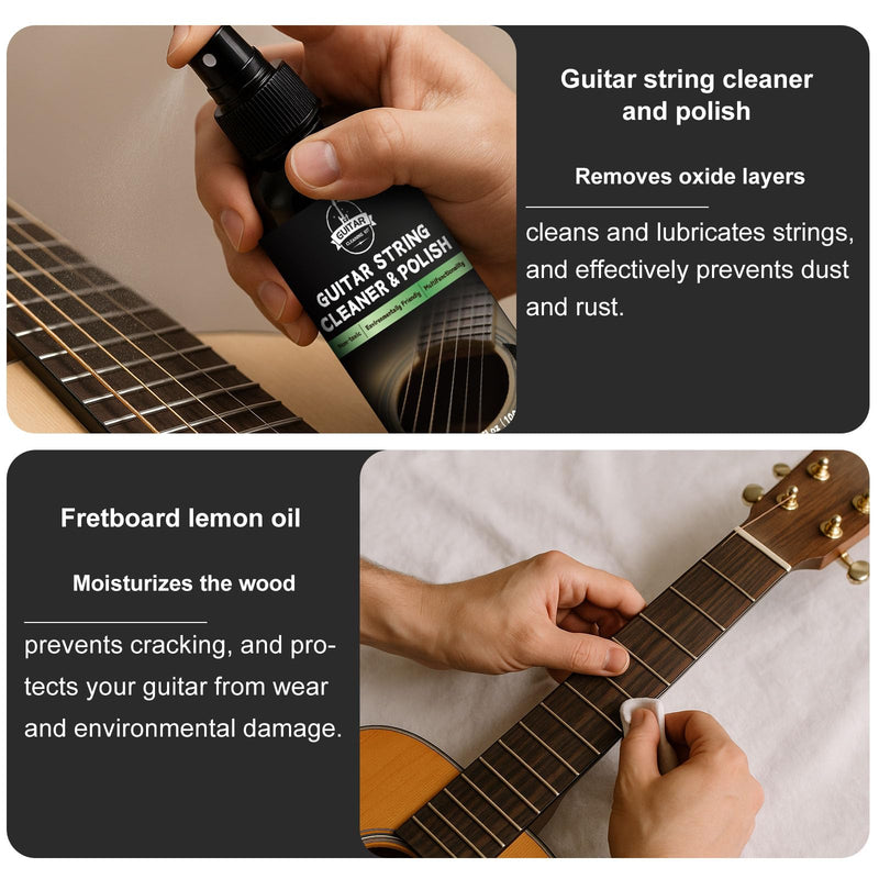 [AUSTRALIA] - Guitar Cleaning Kit, All-in-One Guitar Maintenance Kit for Guitar Cleaning and Maintenance, Ideal for Beginners and Professionals 