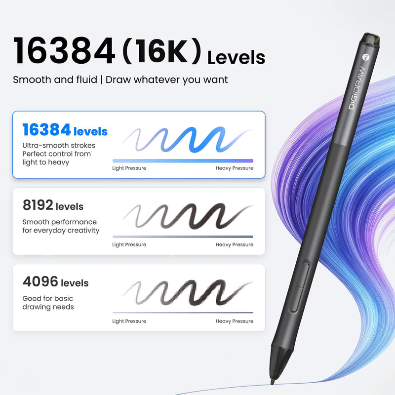 DIGIDRAW Magic Pen 3.0, 16K High Sensitivity, Dual Side Programmable Keys | 13g Ultra-Light,Compatible with T410 /T610 /TW410 /TW610 Drawing Tablets
