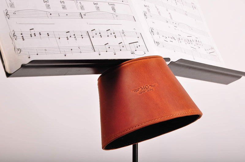 Trumpet magnetic mute, lightweight leather mute for jazz and classical trumpeters MG Leather Work (Trumpet, Brown) Trumpet