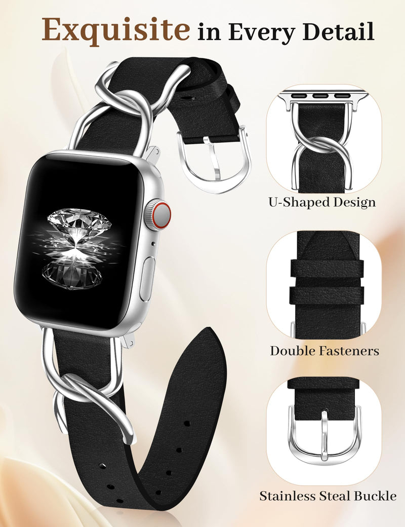 JR.DM Gold Silver Leather and Metal Watch Bands for Women