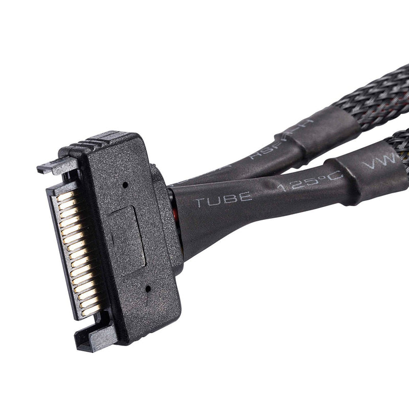 SATA Power Splitter Cable (2 Pack) SSD Power Cable HDD Power Cable Hard Drive Power Cable 6-Inch/15cm SATA 15 Pin Male to 2xSATA 15 Pin Female Power Y-Splitter Extension Cable