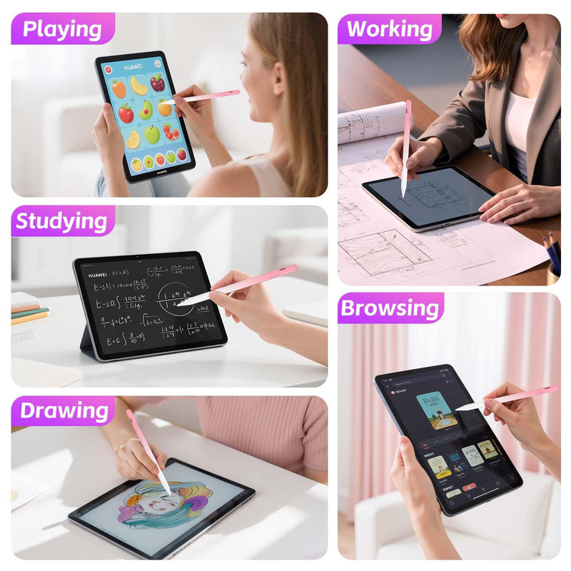 Kenkor Samsung Tablet Pen for Samsung Galaxy Tab A11+/A11/A9+/A9/A8/A7 Lite | Stylus Pen for Android Tablet/Phones, Fast Charge, Compatible with iPhone/Switch/OPPO/XiaoMi/Vivo/Poco X8 Pro, 4 POM Tip Gradient Pink