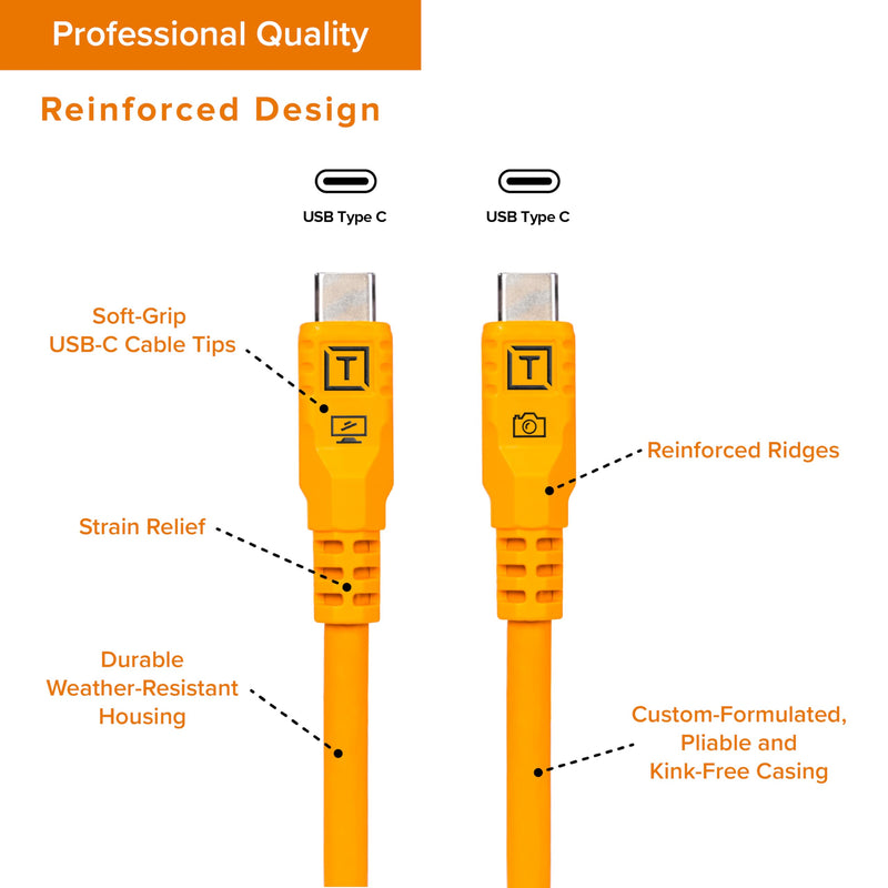 Tether Tools TetherPro Optima 10G USB-C Exclusive Data Transfer Cable | Straight to Straight Cable | TetherBoost Signal Technology | Immediate Camera Recognition | 10Gbps Fast Data Transfer 10' (3m)