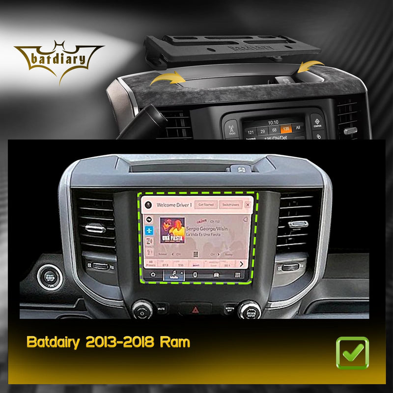 Ram 1500 Magnetic Phone Mount Compatible with 2013-2018 Dodge Ram 1500 2500 & 2019+ Ra m 1500 Classic Accessories Metal Cell Phone Holder Dash Platform Mount(No-Drill Installation) 8.4 Inch Screen