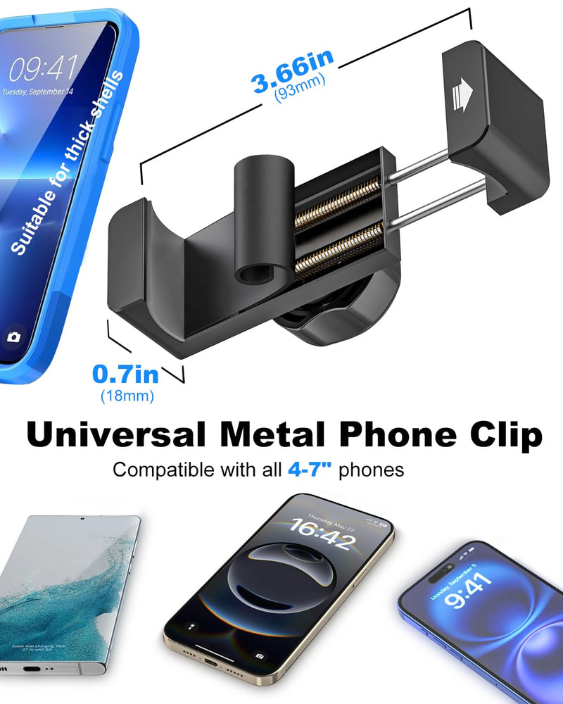 Car Phone Holder with Heavy Duty Suction Cup, Metal Adjustment Arm Car Phone Mount for Windshield, Dashboard, Side Windows, Phone Holders for Your Car for iPhone 17 Pro Max 16 15 14 Air Plus