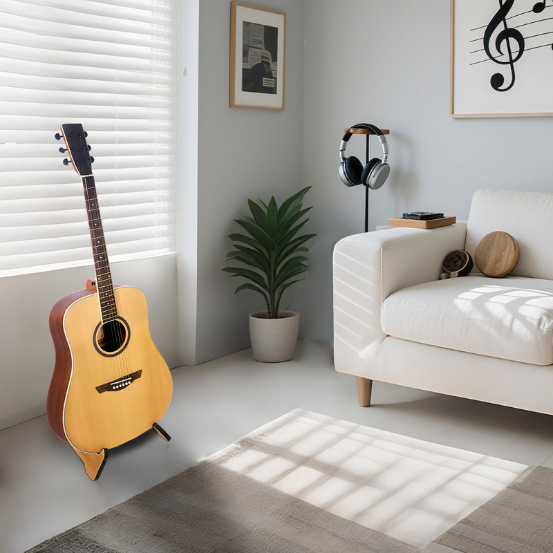 Guitar Stand Floor- Bamboo Acoustic Electric Guitar Stands A-frame Wooden, Foldable Wooden Single Bass Guitar Holder Portable Soporte Para Guitarra Rack for Mandolin Banjo Ukulee Violin (A-Frame) Frame-A