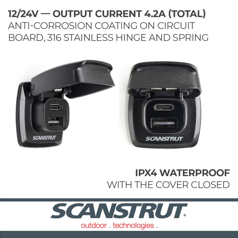 Scanstrut Flip Pro Fast Charge Dual USB Socket