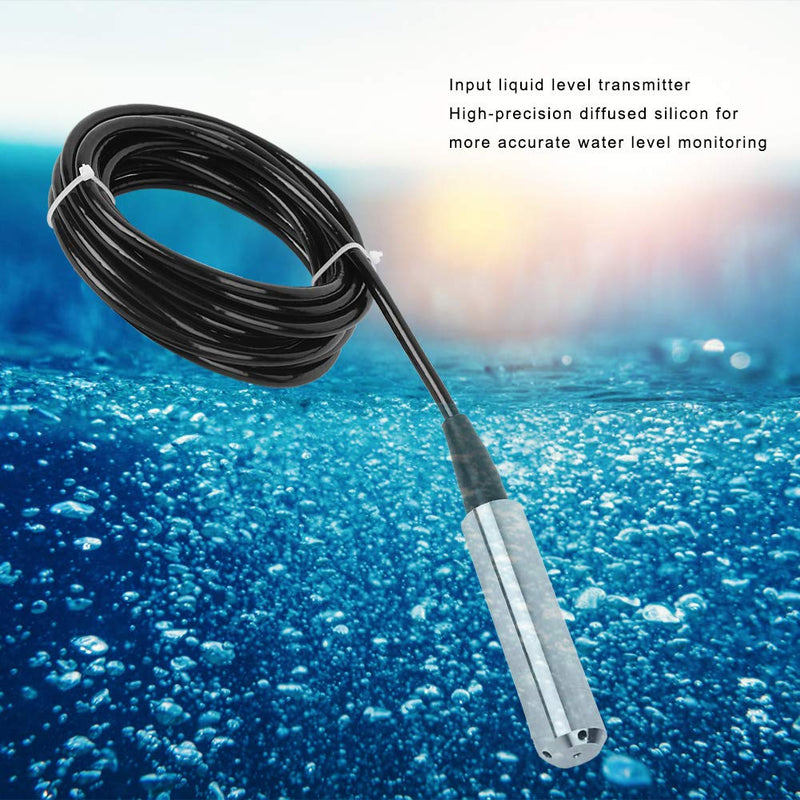 Level Sensor, DC 24 V 4-20 mA Level Sensor, Water Level Sensor, Stainless Steel, Liquid Level Sensor, Level Transmitter with Cable, Range Depth 0-1 m Reichweite 0-1 Meter