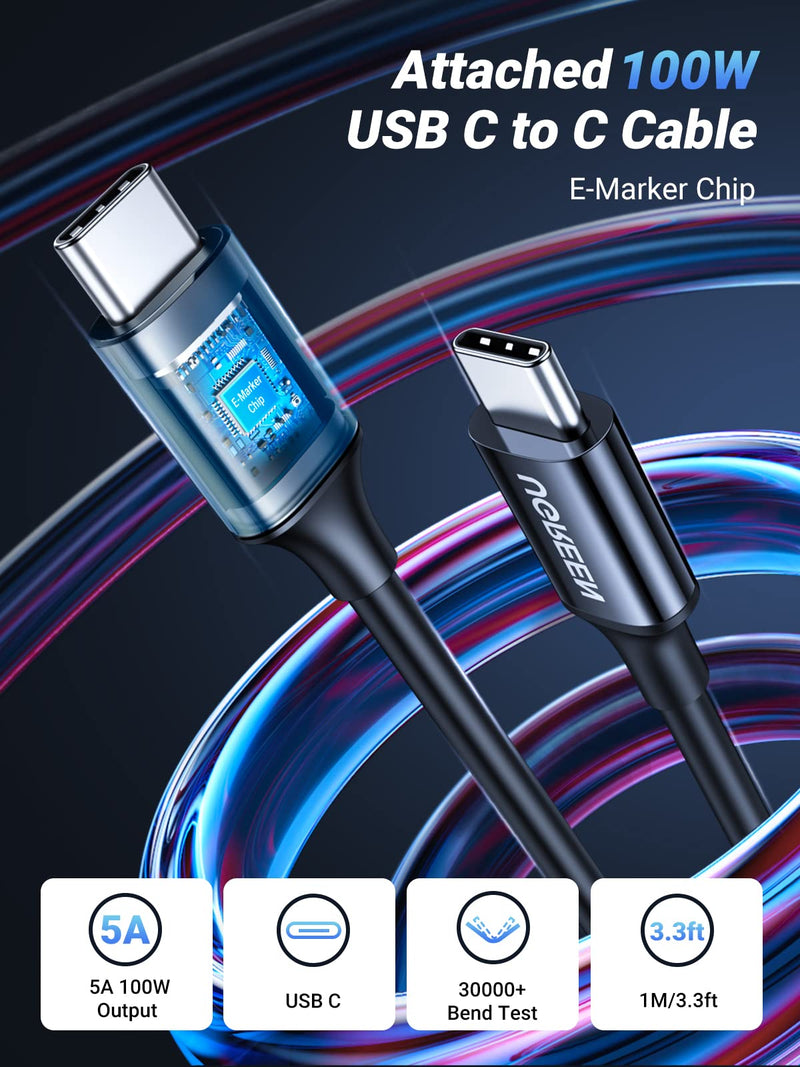 UGREEN Bundle: 130W USB-C Car Charger + 2x 100W USB-C Cables