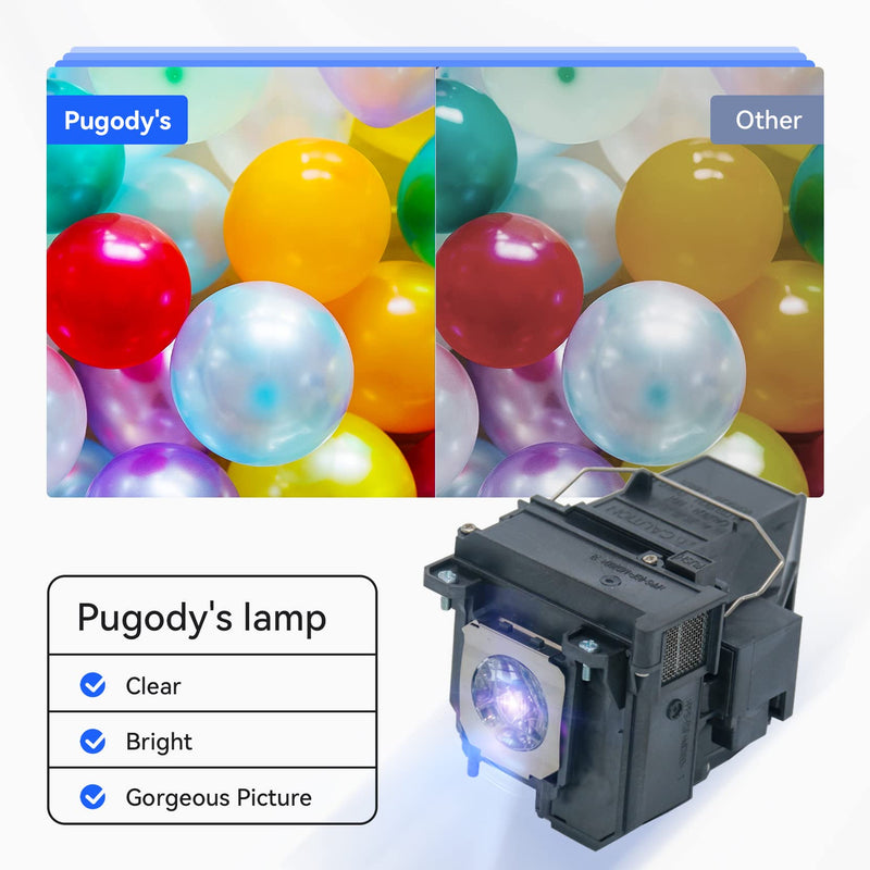 Pugody ELPLP71/V13H010L71 Replacement Projector Lamp Bulb for Epson Powerlite 470 475W 480 485W, BrightLink 475Wi 480i 485Wi, EB-470 475W 475Wi 480 480E 485W 485Wi 1410Wi 1400Wi Lamp bulb with housing