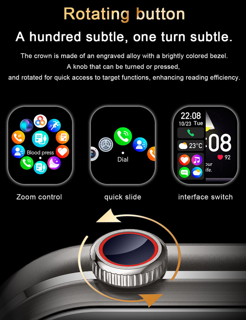 ZJX Smartwatch with Earbuds, 2.02" HD Screen Fitness Watch, Take/Dial Calls, 2-in-1 Smartwatch with TWS Headset, Waterproof Sports Fitness Tracker, Long Standby Time Black Orange
