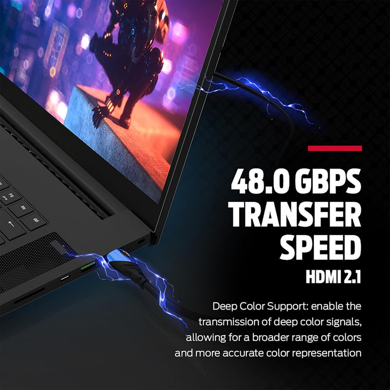 Monster 8K HDMI Cable — Xbox Series X & PlayStation 5 HDMI Cable w/ 24K Gold Contacts, 48 Gbps Speed, 60/120 Hz Refresh Rate, Dynamic HDR & eARC for Superior Visuals & Audio (8 FT) New Model