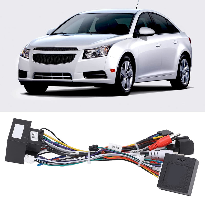 Qiilu Audio Wiring Harness, Stereo Radio Wiring Harness Connector Adapter with CAN Bus Box 16Pin Replacement for Cruze