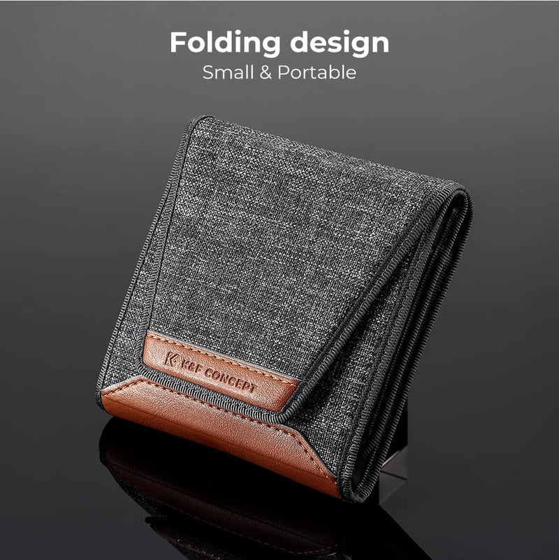 K&F Concept Lens Filter Pouch, Lens Filter Case 3 Pocket Professional Photography Filter Holder Belt Bag Pouch Water-Resistant and Dustproof for Filter Up to 62mm S