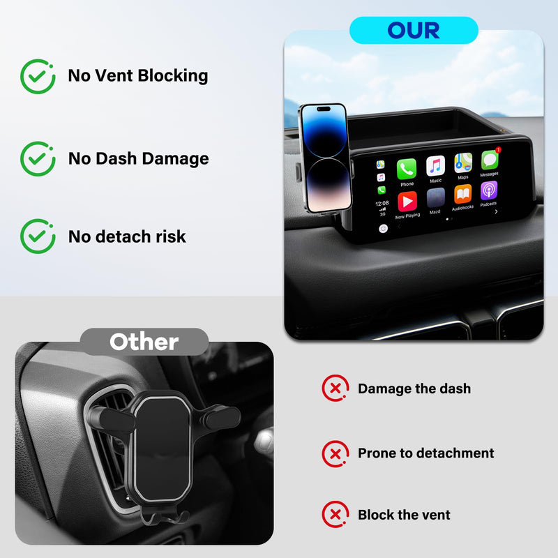 Car Phone Holder Fit for Mazda CX5 2021-2025 Accessories Dashboard Organizer with Cell Phone Mount 10.25-inch, Cell Phone Automobile Cradles Hands-Free 360 Degree Rotation 2021-2025 Mazda CX5