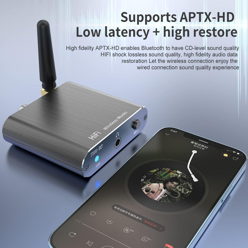 [AUSTRALIA] - Bluetooth 5.2 Receiver Adapter for Old Home Stereo Receiver Speakers, Wireless Audio Transmitter Receiver for Headphones, Support Aux, Coxial and Optical Outputs 
